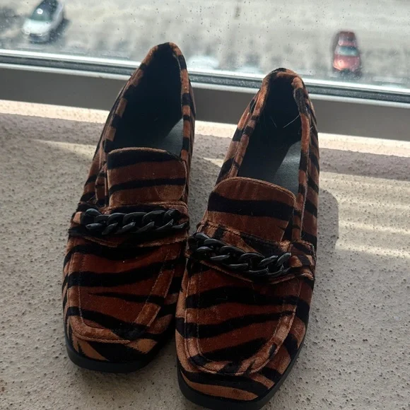Brown and Black Zebra Print Loafers - Picture 3 of 9